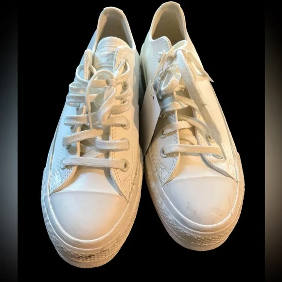 Converse Platform Chuck Taylor All Star Low Top Sneakers Size 7 - Picture 2 of 6